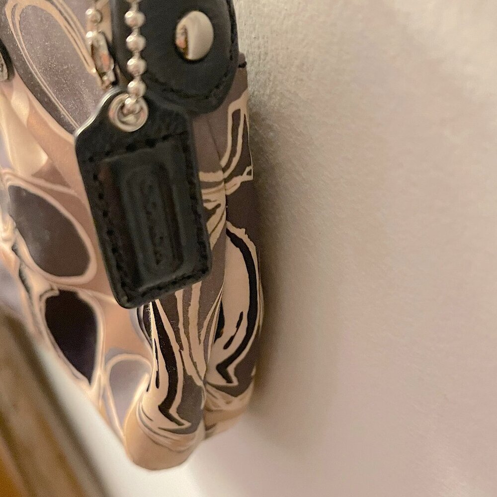 Coach Small Crossbody Bag in Grey, Cream, Black with Leather Trim - Picture 5 of 8
